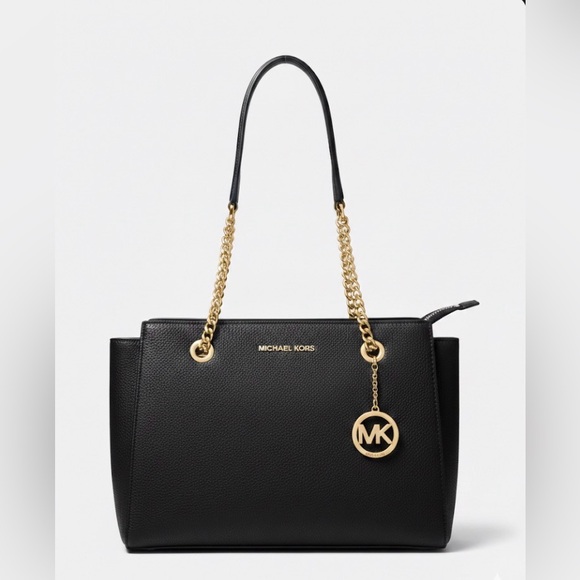 Michael Kors Handbags - Michael Kors Black Shoulder Bag with Gold Chain